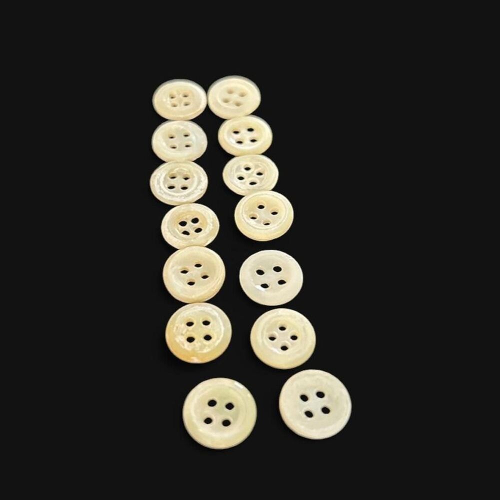 Lot of 14 1cm Mother of Pearl Vintage Button Collection